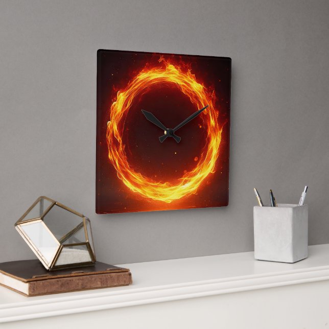 Reloj Cuadrado fire ring (Oficina)