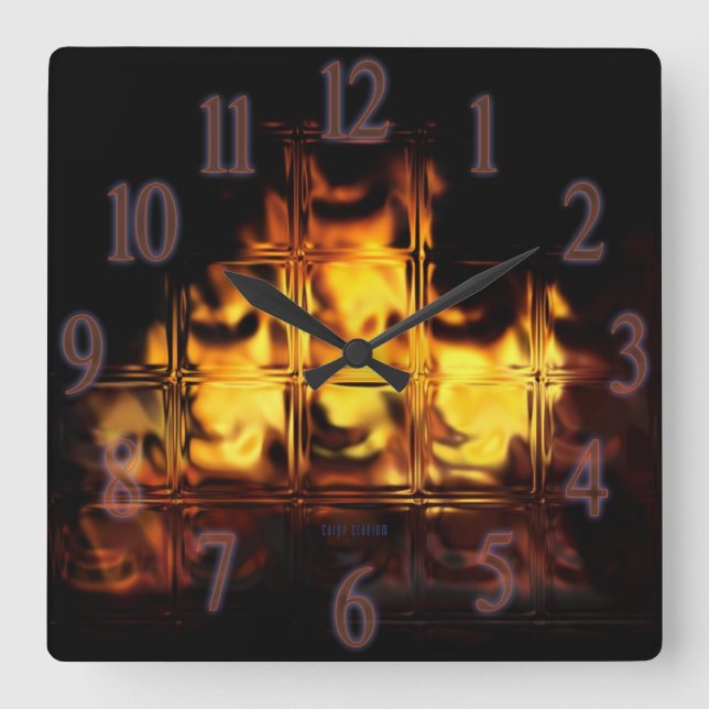 Reloj Cuadrado FireGlass (Anverso)