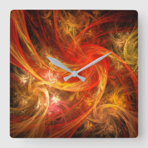 Reloj Cuadrado Firestorm Nova Abstract Art Square