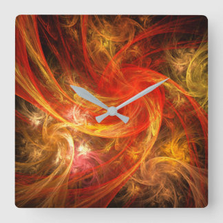 Reloj Cuadrado Firestorm Nova Abstract Art Square