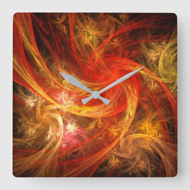Reloj Cuadrado Firestorm Nova Abstract Art Square (Anverso)