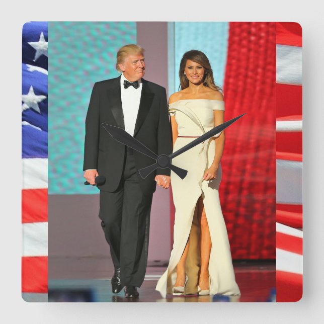 Reloj Cuadrado First Couple Donald and Melania Trump Liberty Ball (Anverso)