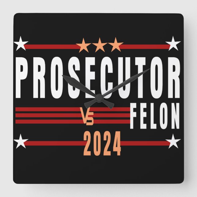 Reloj Cuadrado Fiscal Vs Felon 2024 Wall Clock (Anverso)