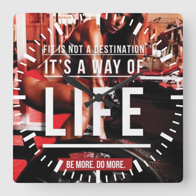 Reloj Cuadrado Fit No Es Un Destino. Es una forma de vida - gimna (Anverso)