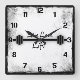 Reloj Cuadrado Fitness Quote: Live Love Lift