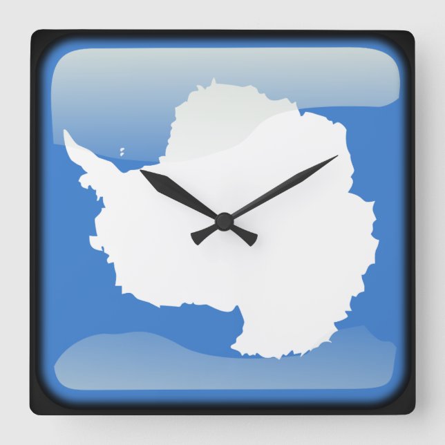 Reloj Cuadrado Flag of Antarctica (Anverso)