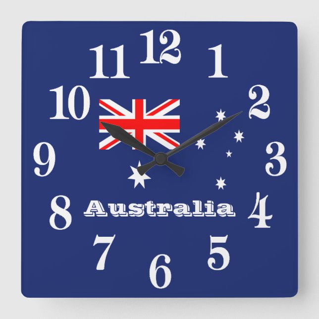 Reloj Cuadrado Flag of Australia (Anverso)