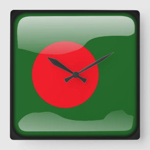 Reloj Cuadrado Flag of Bangladesh