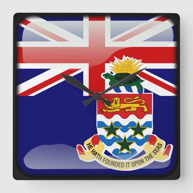 Reloj Cuadrado Flag of Cayman Islands (Anverso)