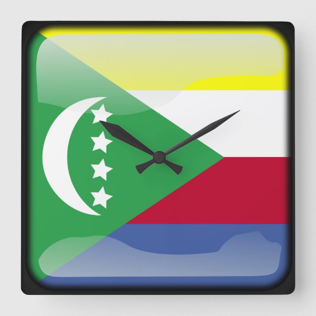 Reloj Cuadrado Flag of Comoros (Anverso)