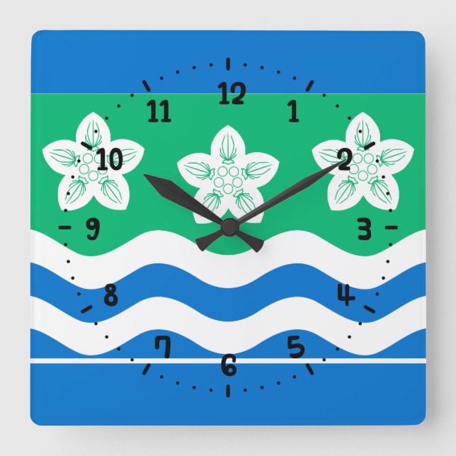 Reloj Cuadrado Flag of Cumberland Square Wall Clock (Anverso)