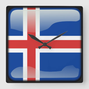Reloj Cuadrado Flag of Iceland