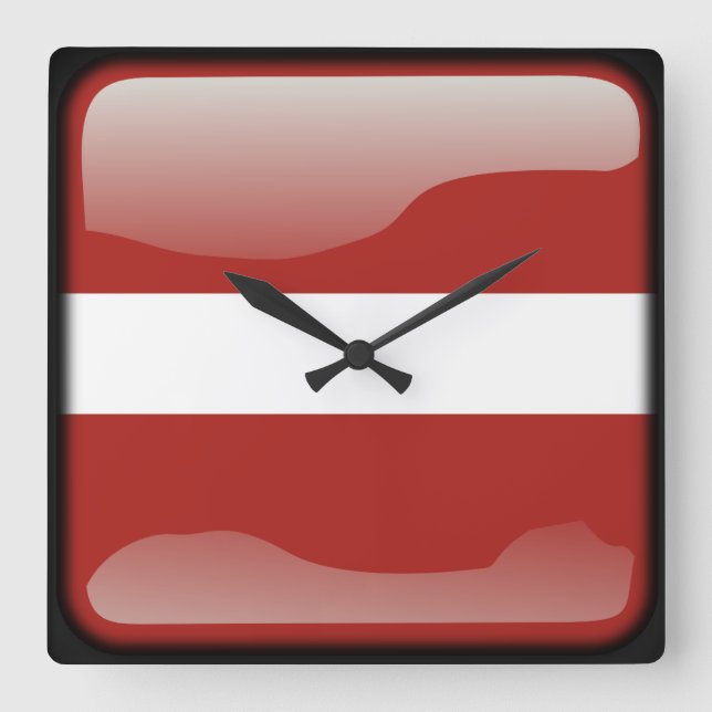 Reloj Cuadrado Flag of Latvia (Anverso)