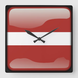Reloj Cuadrado Flag of Latvia