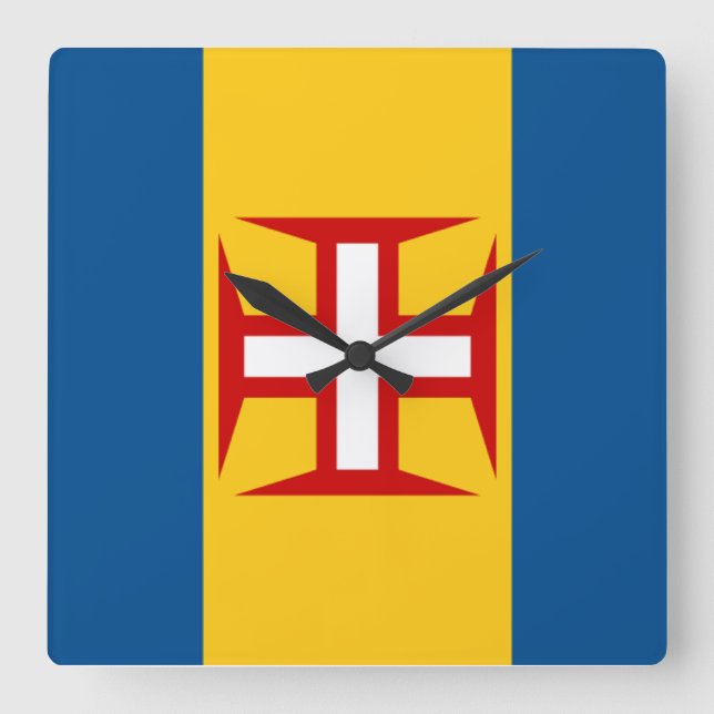 Reloj Cuadrado Flag of Madeira (Anverso)