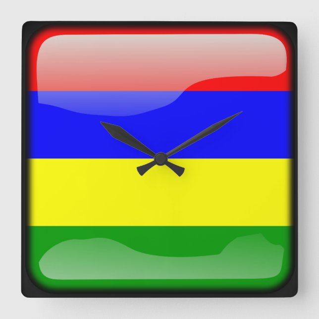 Reloj Cuadrado Flag of Mauritius (Anverso)