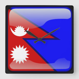 Reloj Cuadrado Flag of Nepal