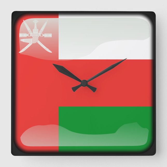 Reloj Cuadrado Flag of Oman (Anverso)