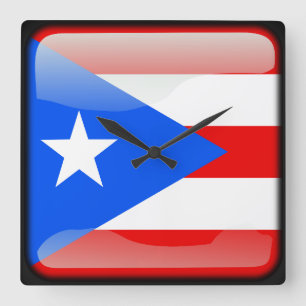 Reloj Cuadrado Flag of Puerto Rico