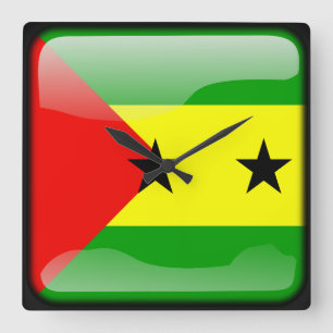 Reloj Cuadrado Flag of Sao Tome and Principe