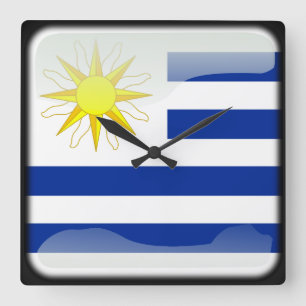Reloj Cuadrado Flag of Uruguay