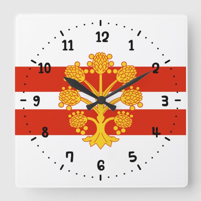 Reloj Cuadrado Flag of Westmorland Square Wall Clock (Anverso)