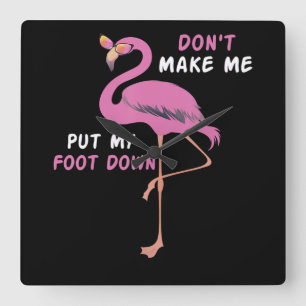 Reloj Cuadrado Flamencos Flamingo Con Gafas No Me Hacen Poner