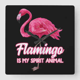 Reloj Cuadrado Flamencos Pájaro Tropical De Espíritu Flamingo