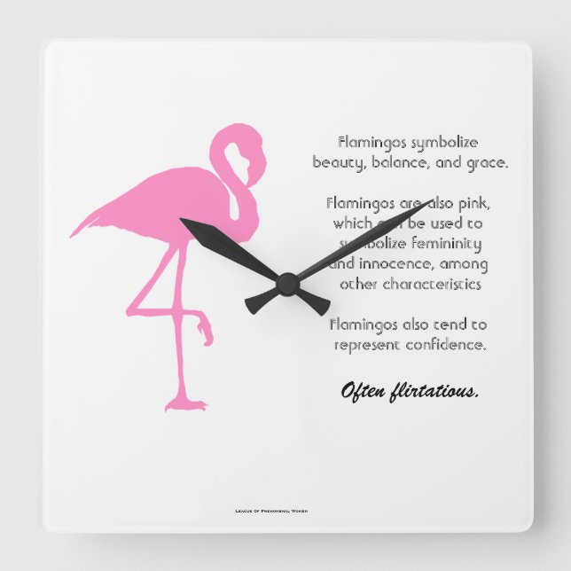 Reloj Cuadrado Flamingo (Anverso)