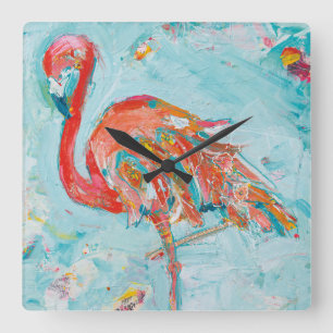 Reloj Cuadrado Flamingo Bright