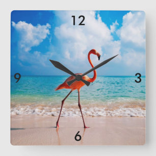Reloj Cuadrado Flamingo Clock