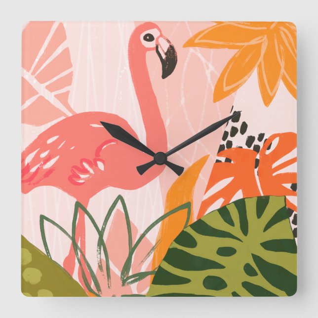 Reloj Cuadrado Flamingo II de la jungla UA (Anverso)