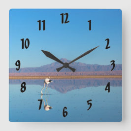 Reloj Cuadrado Flamingo Mirrored