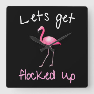 Reloj Cuadrado Flamingo - Vamos a ser encerrados