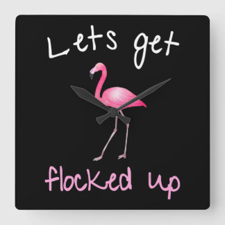 Reloj Cuadrado Flamingo - Vamos a ser encerrados