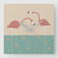 Flamingos y gambas tropicales - colores vintales