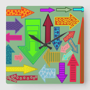 Reloj Cuadrado Flechas