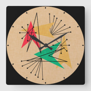 Reloj Cuadrado Flechas atómicas y estallidos a mediados del siglo