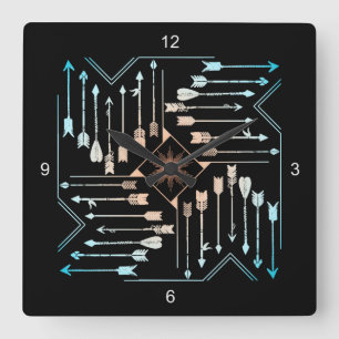 Reloj Cuadrado Flechas de Boho y Sun V1 ID748