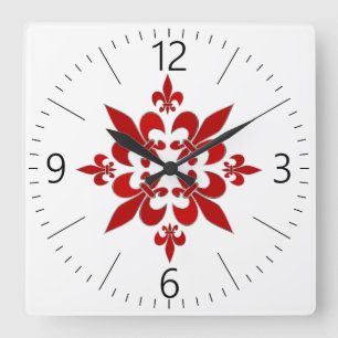 Reloj Cuadrado Fleur de Lis