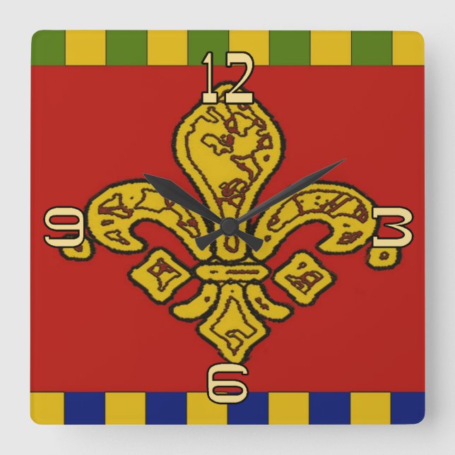 Reloj Cuadrado Fleur De Lis (Anverso)