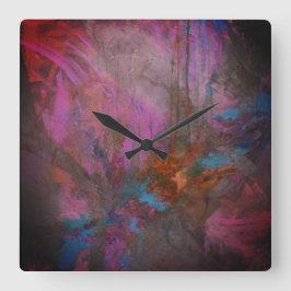 Reloj Cuadrado Flor abstracta