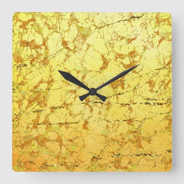 Reloj Cuadrado Flor amarilla (Anverso)