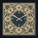 Reloj Cuadrado Flor Art Deco<br><div class="desc">Gran diseño de reloj. Te encantará como a otros. Tenga la libertad de usar este diseño para otro producto que desee o para el personalizar y agregue su texto. Sígueme por más. Gracias. Que tengas un buen día.</div>