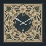 Reloj Cuadrado Flor Art Deco<br><div class="desc">Gran diseño de reloj. Te encantará como a otros. Tenga la libertad de usar este diseño para otro producto que desee o para el personalizar y agregue su texto. Sígueme por más. Gracias. Que tengas un buen día.</div>