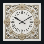Reloj Cuadrado Flor Art Deco<br><div class="desc">Gran diseño de reloj. Te encantará como a otros. Tenga la libertad de usar este diseño para otro producto que desee o para el personalizar y agregue su texto. Sígueme por más. Gracias. Que tengas un buen día.</div>