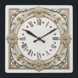 Reloj Cuadrado Flor Art Deco<br><div class="desc">Gran diseño de reloj. Te encantará como a otros. Tenga la libertad de usar este diseño para otro producto que desee o para el personalizar y agregue su texto. Sígueme por más. Gracias. Que tengas un buen día.</div>