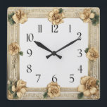 Reloj Cuadrado Flor Art Deco<br><div class="desc">Gran diseño de reloj. Te encantará como a otros. Tenga la libertad de usar este diseño para otro producto que desee o para el personalizar y agregue su texto. Sígueme por más. Gracias. Que tengas un buen día.</div>