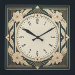 Reloj Cuadrado Flor Art Deco<br><div class="desc">Gran diseño de reloj. Te encantará como a otros. Tenga la libertad de usar este diseño para otro producto que desee o para el personalizar y agregue su texto. Sígueme por más. Gracias. Que tengas un buen día.</div>