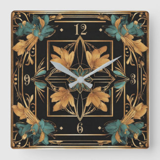 Reloj Cuadrado Flor barroca